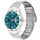 Jaxer Men'S Green Dial Steel Chain Analog Watch With Day & Date Feature - JXRM2175