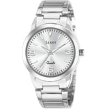 Jaxer Silver Dial Steel Chain Analog Wrist Watch For Men - JXRM2182