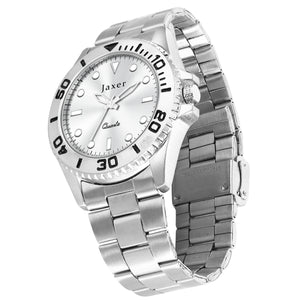 jaxer men's silver wrist watch