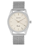 Jaxer Beige Dial Steel Chain Analog Wrist Watch for Men - JXRM2195