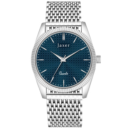 Jaxer Blue Dial Steel Chain Analog Wrist Watch for Men - JXRM2196 - Jainx Store