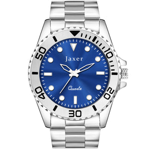 Jaxer Blue Dial Steel Chain Analog Wrist Watch For Men - JXRM2198