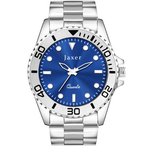 Jaxer Blue Dial Steel Chain Analog Wrist Watch For Men - JXRM2198