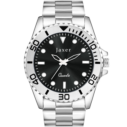 Jaxer Black Dial Steel Chain Analog Wrist Watch For Men - JXRM2199