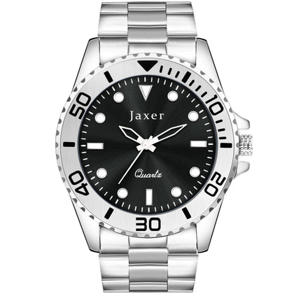 Jaxer Black Dial Steel Chain Analog Wrist Watch For Men - JXRM2199