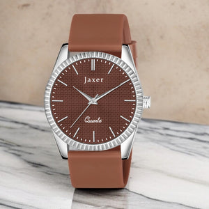 Jaxer Brown Silicone Band Analog Wrist Watch For Men And Boys - JXRM2200