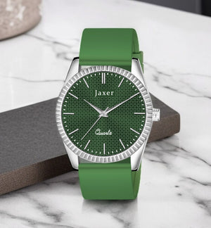 Jaxer Green Silicone Band Analog Wrist Watch For Men And Boys - JXRM2201