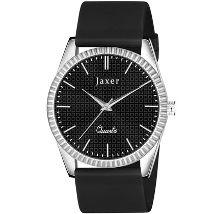 Jaxer Black Silicone Band Analog Wrist Watch For Men And Boys - JXRM2203