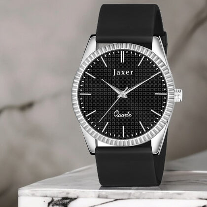 Jaxer Black Silicone Band Analog Wrist Watch For Men And Boys - JXRM2203
