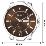 Jaxer Brown Day & Date Feature Dial Leather Strap Analog Watch - for Men JXRM2205