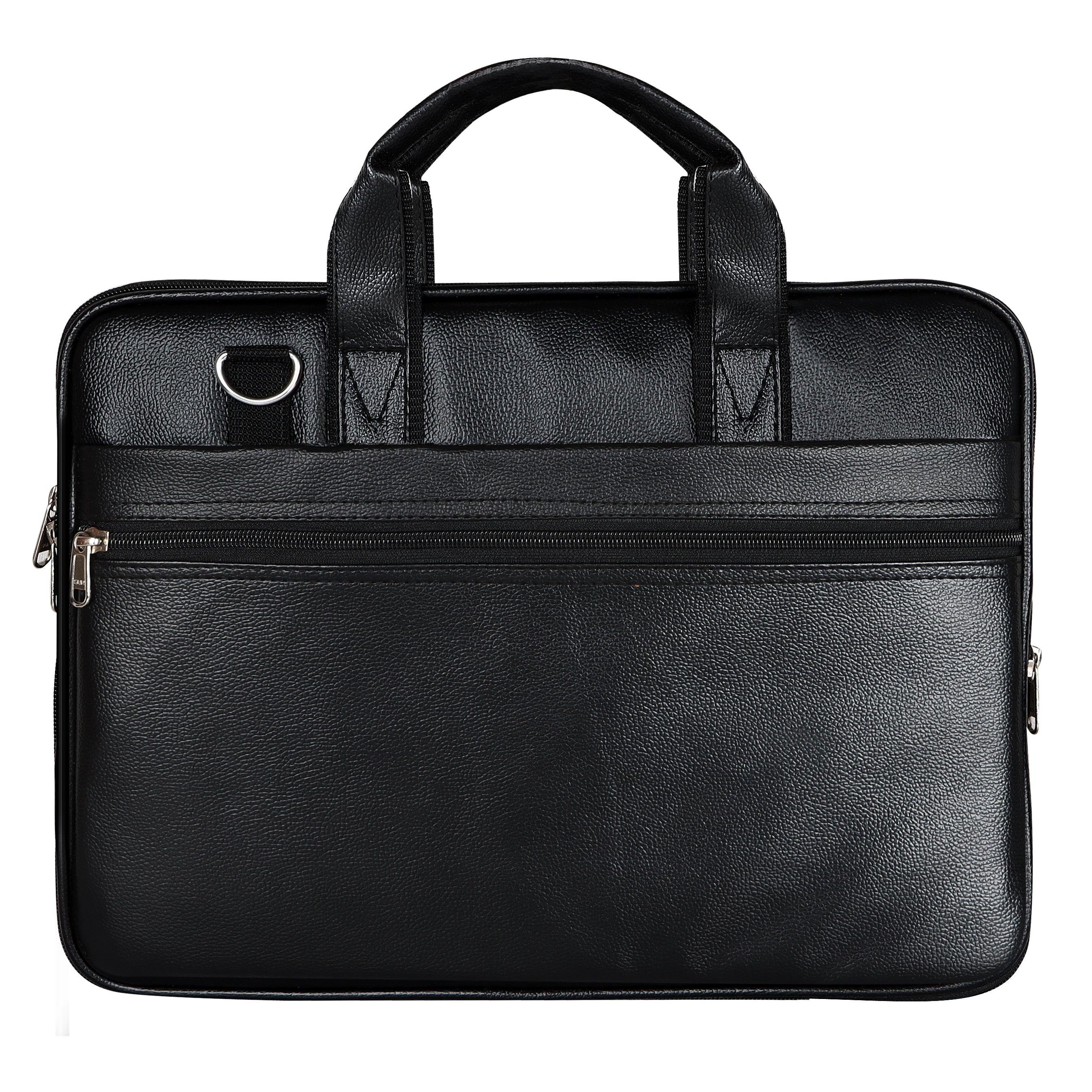 Jaxer Black Leather Laptop Messenger Bag for Men - JXRMB005 - Jainx Store