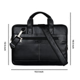Jaxer Black Leather Laptop Messenger Bag for Men - JXRMB005 - Jainx Store