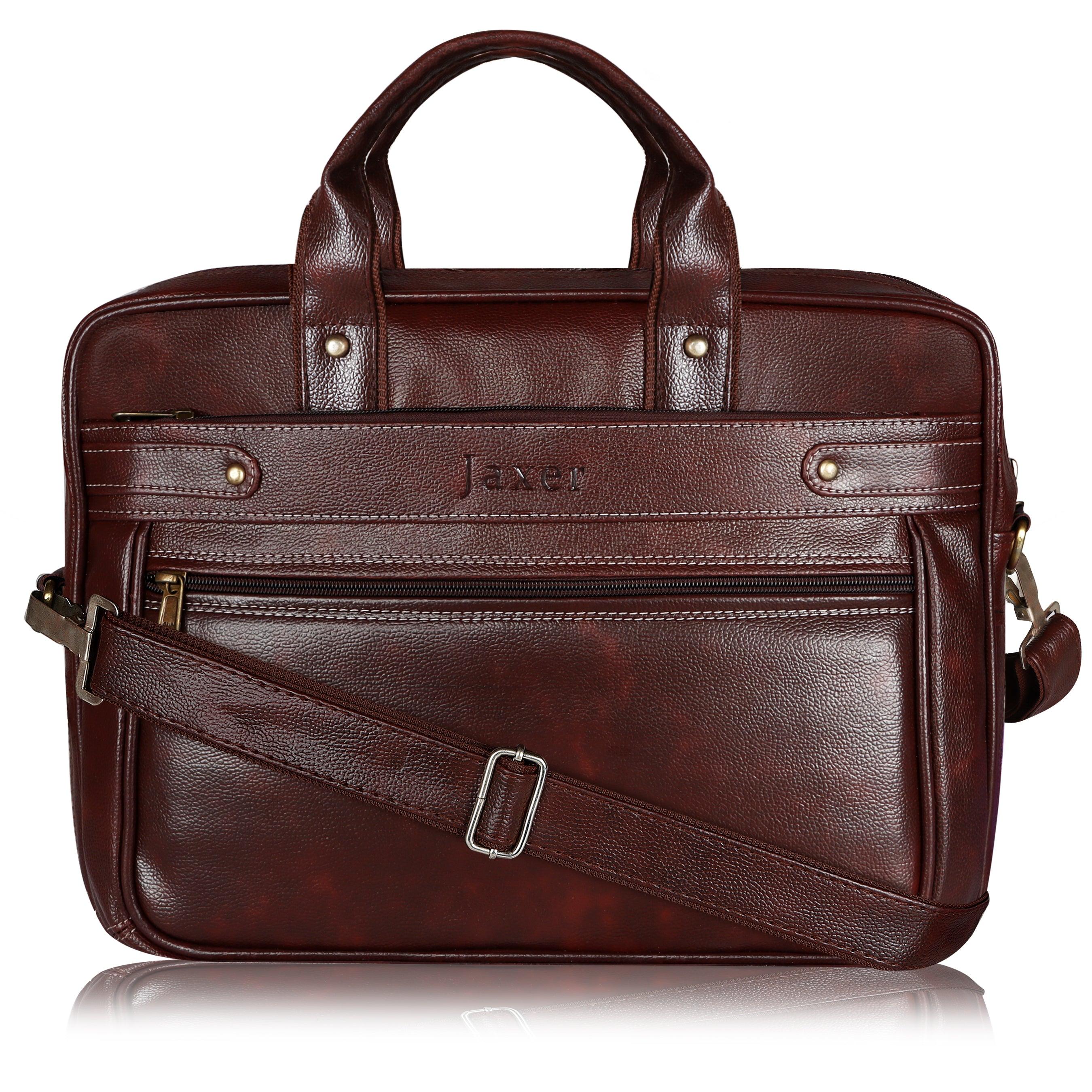 Jaxer Brown Leather Laptop Messenger Bag for Men - JXRMB012 - Jainx Store