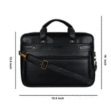 Jaxer Black Leather Laptop Messenger Bag for Men - JXRMB014 - Jainx Store
