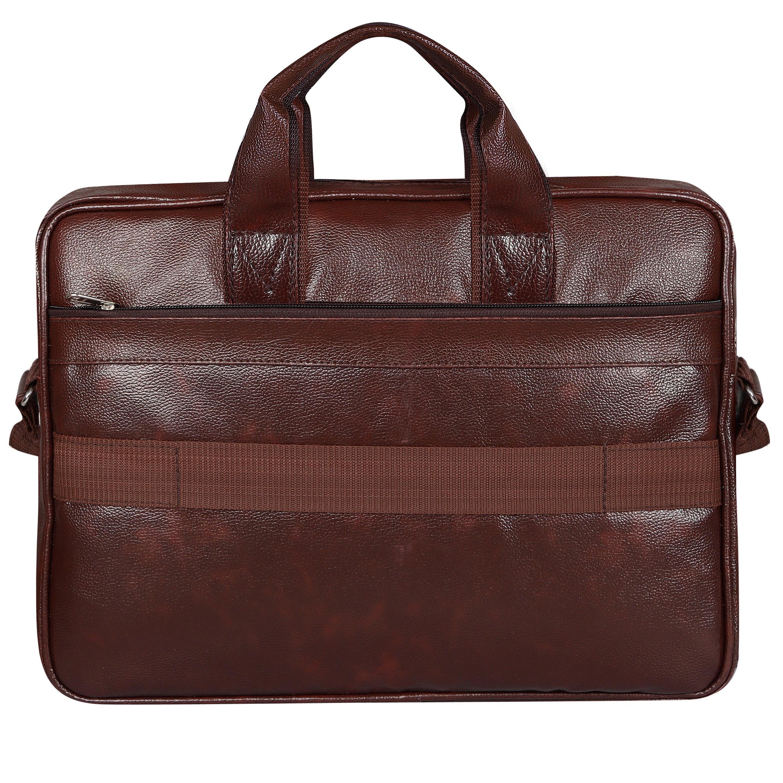 Jaxer Brown Leather Laptop Messenger Bag for Men - JXRMB020 - Jainx Store
