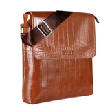 Jaxer Tan Leather Sling Cross Body Travel Office Side Shoulder Bag for Men and Women - JXRSB116 - Jainx Store