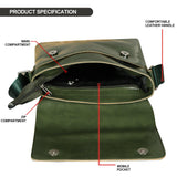 Jaxer Green Leather Sling Cross Body Travel Office Side Shoulder Bag for Men and Women - JXRSB117 - Jainx Store