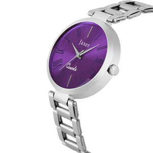 Jaxer Party Purple Dial Steel Chain Analog Watch - For Women JXRW2513