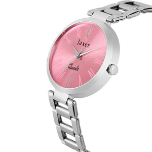Jaxer Party Pink Dial Steel Chain Analog Watch - For Women JXRW2514