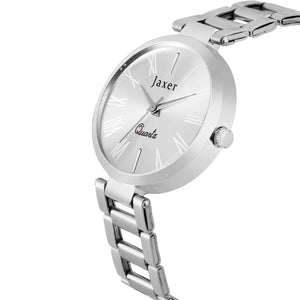 Jaxer Party Silver Steel Chain Analog Watch - For Women JXRW2515