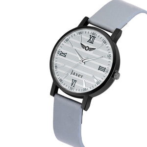 Jaxer Grey Genuine Leather Strap Analog Watch - For Women JXRW2535