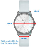 Jaxer Silver Dial Grey Genuine Leather Strap Analog Watch - For Women JXRW2557