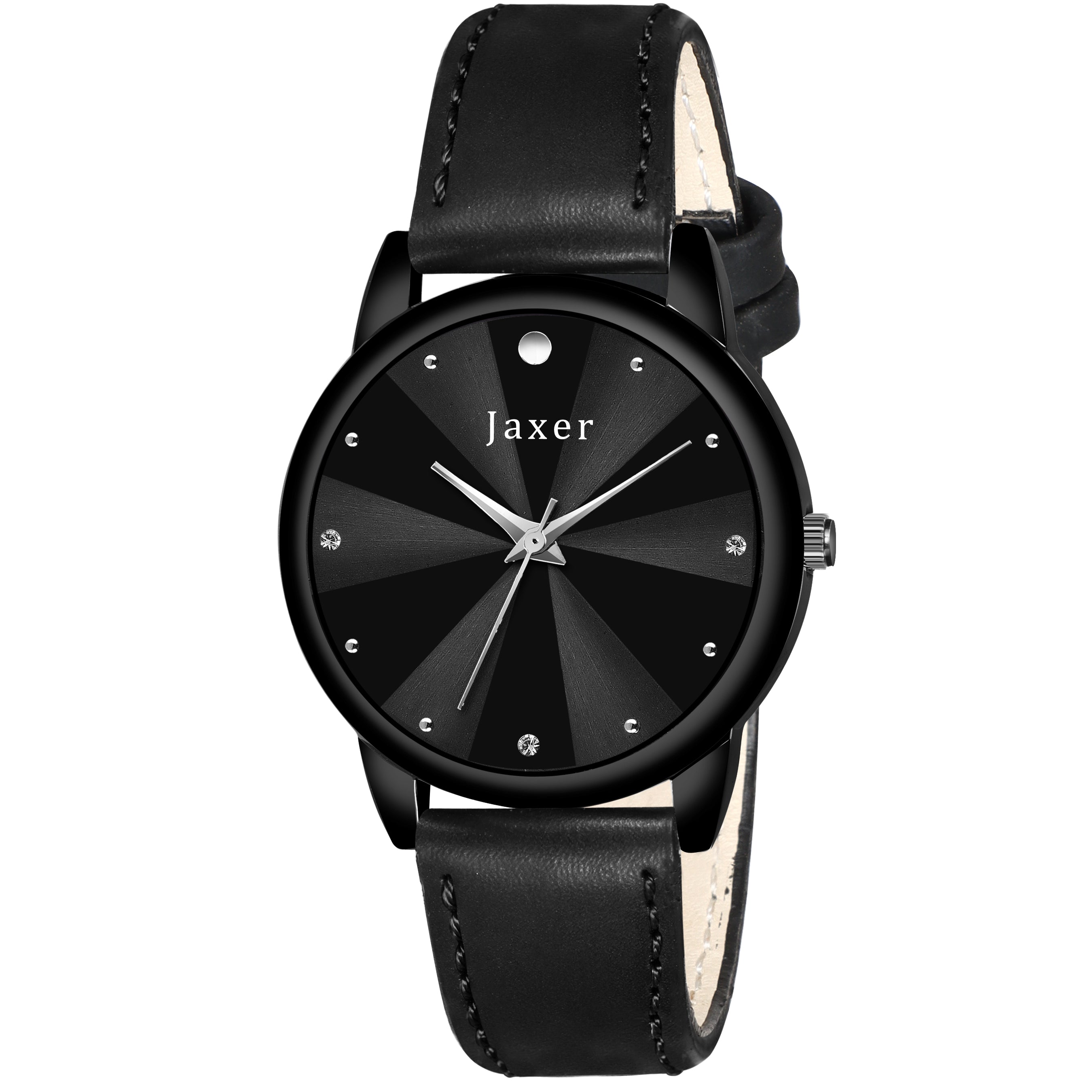 Jaxer Black Leather Strap Analog Wrist Watch for Women - JXRW2573 - Jainx Store