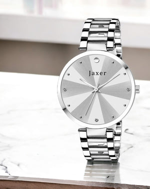 Jaxer Silver Dial Steel Chain Analog Wrist Watch For Women - JXRW2582