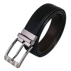 Men Evening, Party, Formal, Casual Black Artificial Leather Reversible Belt - JXBLT101 - Jainx Store