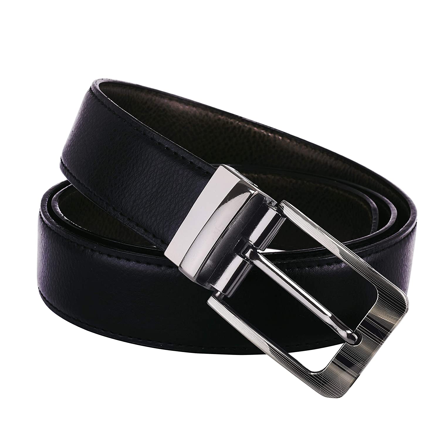 Men Evening, Party, Formal, Casual Black Artificial Leather Reversible Belt - JXBLT101 - Jainx Store