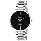 Trendy Black Dial Steel Chain Analog Watch - For Women JXRW2516