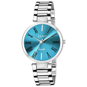 Trendy Blue Dial Steel Chain Analog Watch - For Women JXRW2520 - Jainx Store