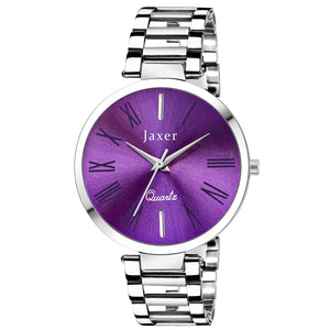 Party Purple Dial Steel Chain Analog Watch - For Women JXRW2513 - Jainx Store