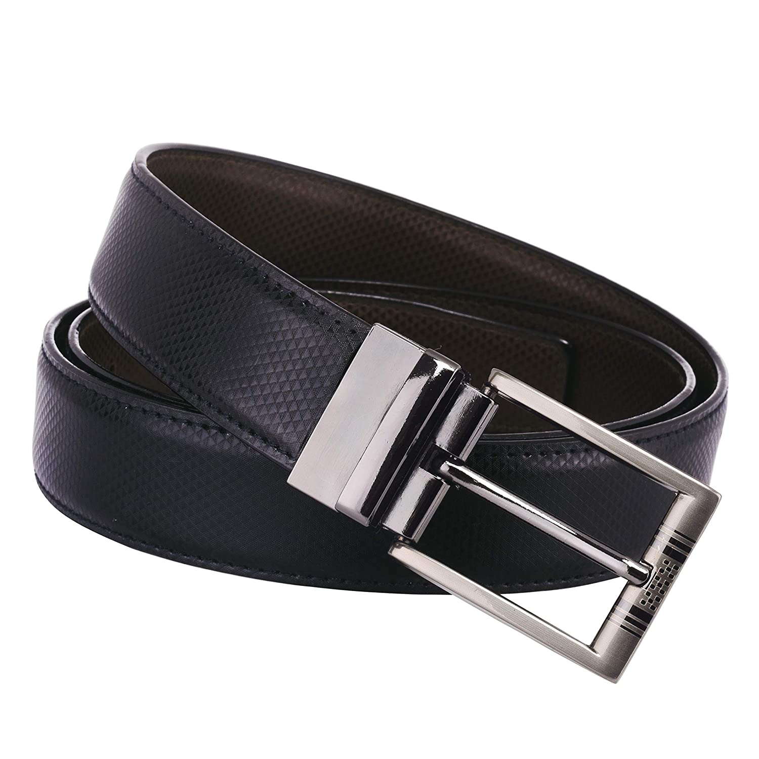 Men Evening, Party, Formal, Casual Black Artificial Leather Reversible Belt - JXBLT102 - Jainx Store