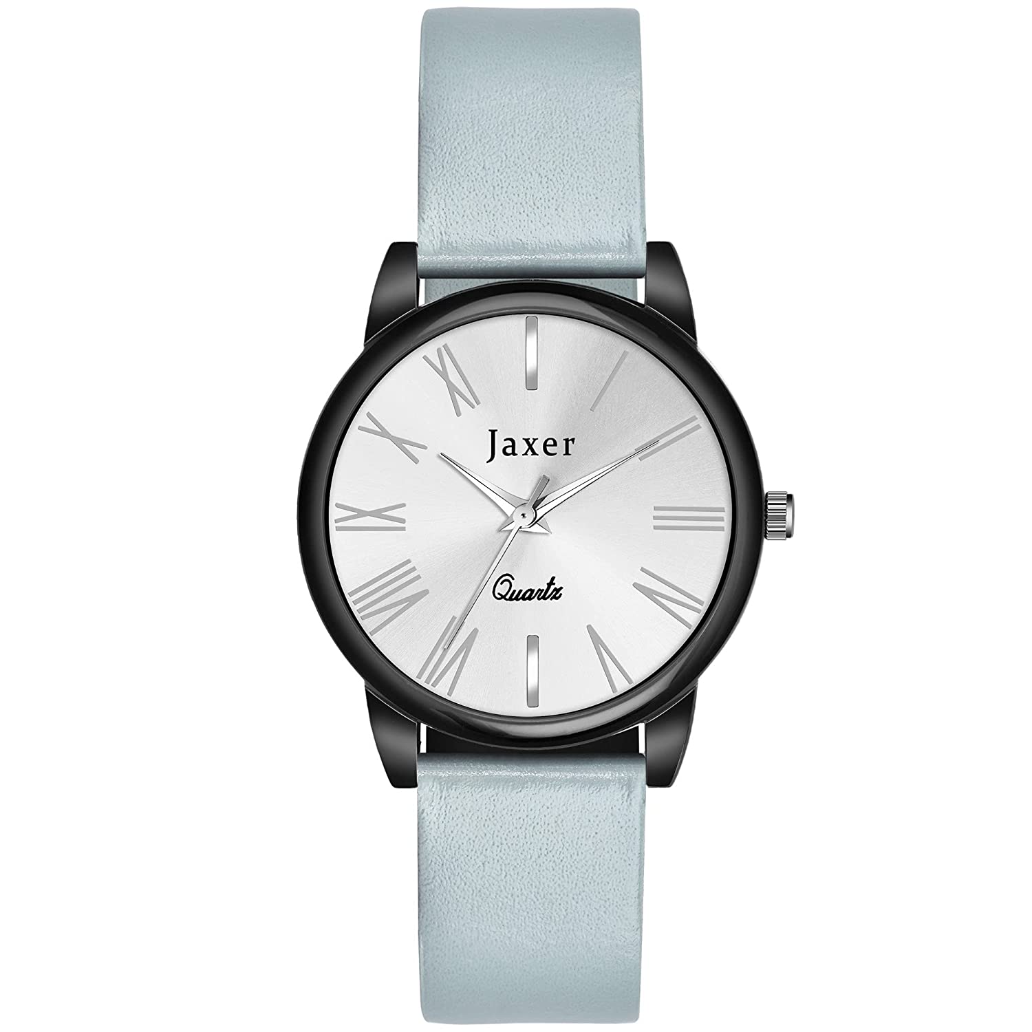 Silver Dial Grey Genuine Leather Strap Analog Watch - For Women JXRW2557 - Jainx Store