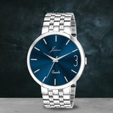 Men's Blue Dial Analog Watch with Stainless Steel Chain - Jainx JM7139