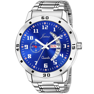 Blue Dial Steel Chain Analog Watch For Men