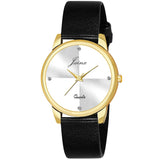 White Dial Genuine Leather Black Strap Analog Watch - For Women JW8520 - Jainx Store