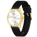 White Dial Genuine Leather Black Strap Analog Watch - For Women JW8520 - Jainx Store