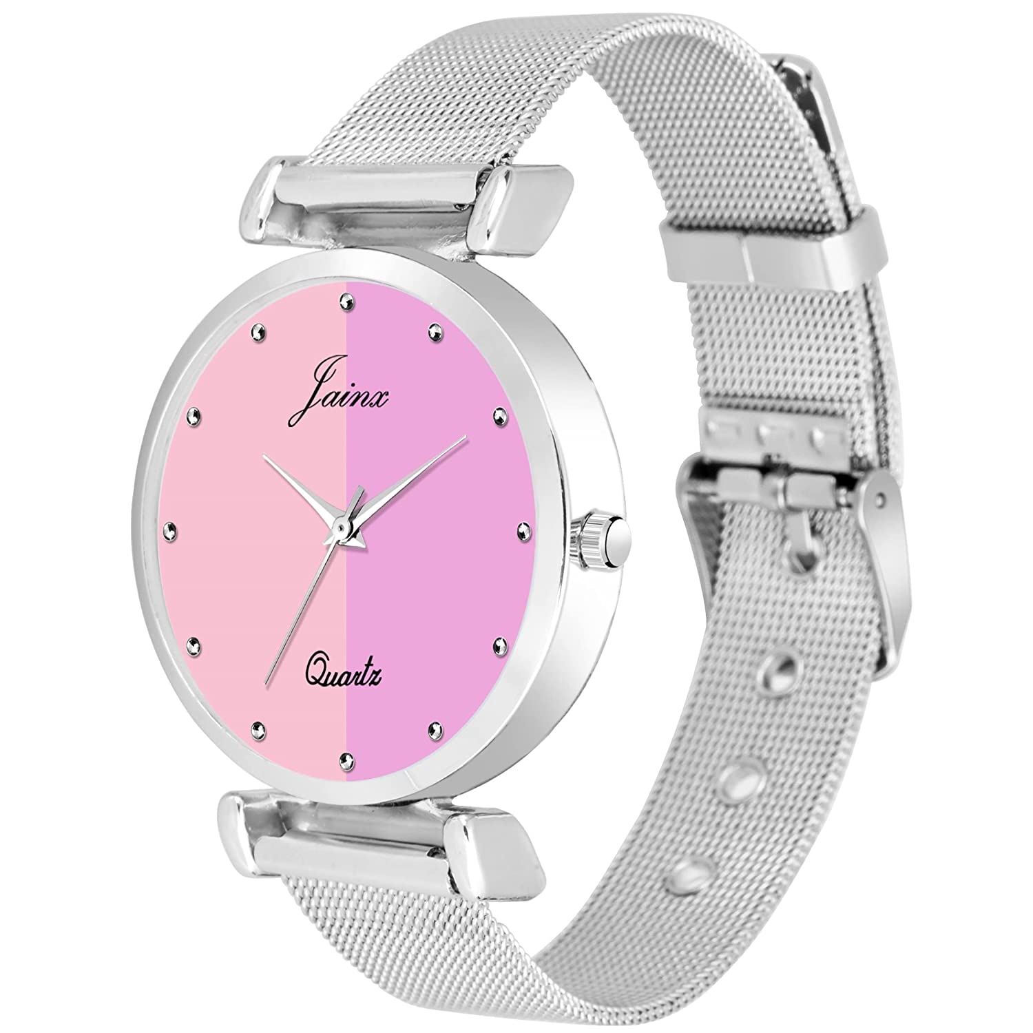 Pink Dial Steel Mesh Chain Analog Watch - For Women JW672 - Jainx Store