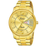Golden Premium Day and Date Function Chain Analog Watch - For Men JM1142