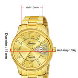 Golden Premium Day and Date Function Chain Analog Watch For Men