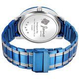 blue chain silver dial analog watch for men