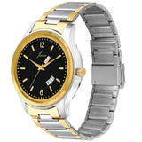 black dial with golden and silver chain analog premium watch for men