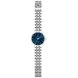 Men's blue dial stainless steel silver watch