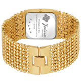 Jainx JW676 Rectangle Shape Golden Bracelet Analog Watch - For Women - Nice Deal Enterprises Pvt. Ltd.
