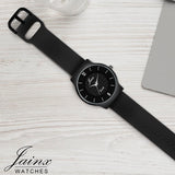 Men's Slim Black Dial Silicone Band Analog Watch - JM7147 - Jainx Store