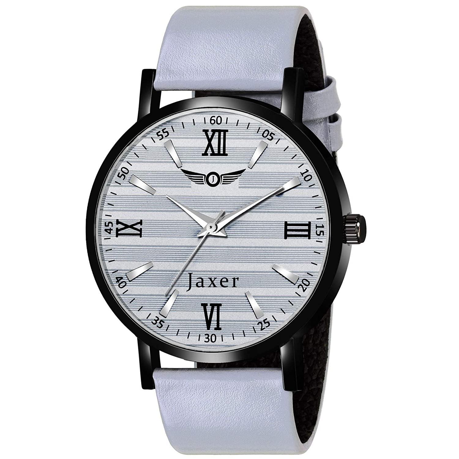 Men's Grey Dial Genuine Leather Strap Analog Watch - JXRM2134 - Jainx Store