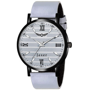 Men's Grey Dial Genuine Leather Strap Analog Watch - JXRM2134 - Jainx Store