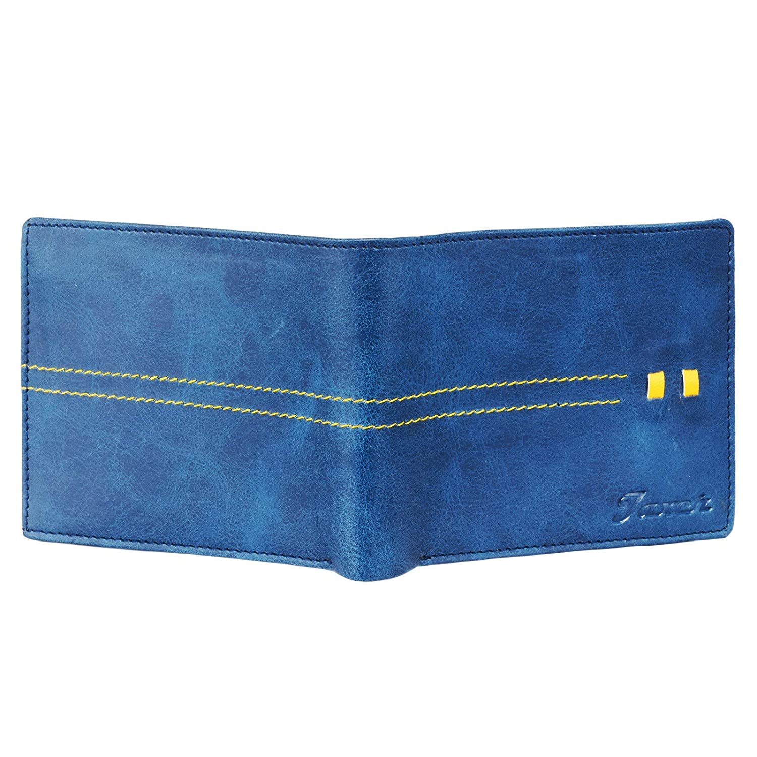 Men Casual Blue Genuine Leather Wallet - Mini (5 Card Slots) - Jainx Store